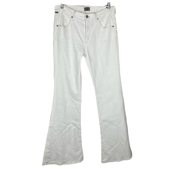 Citizens of Humanity Chloe in Powder White Super Flare Stretch Jeans 31x35‎ - Picture 1 of 12